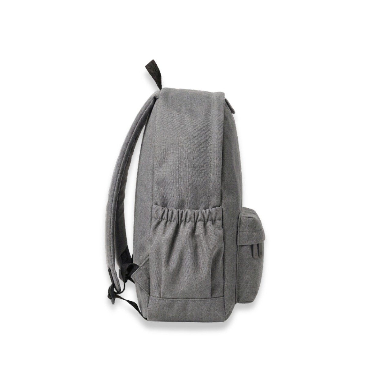 Grey basic backpack side view