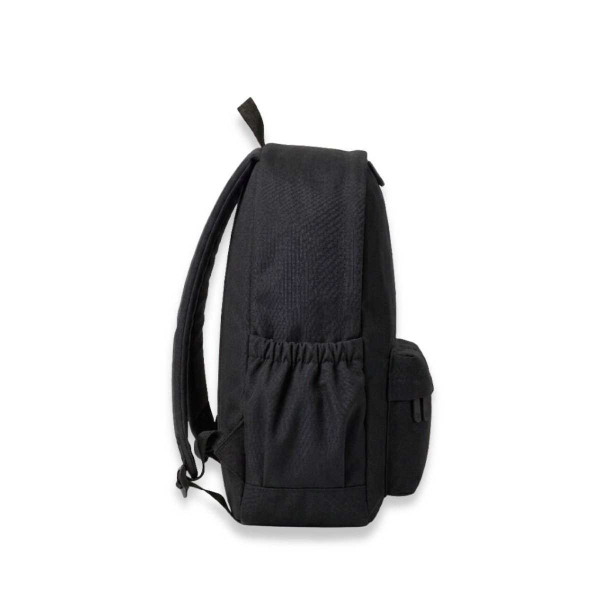 Black basic backpack side view