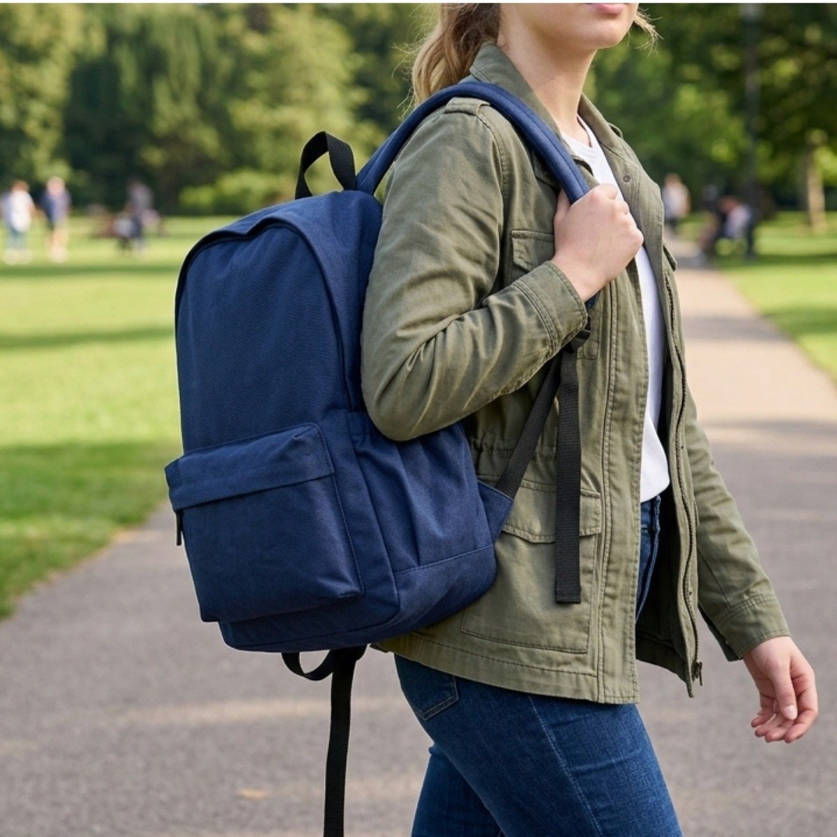 Blue basic backpack
