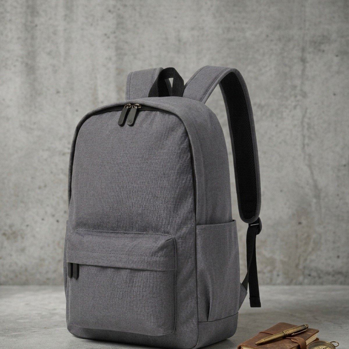 Grey basic backpack