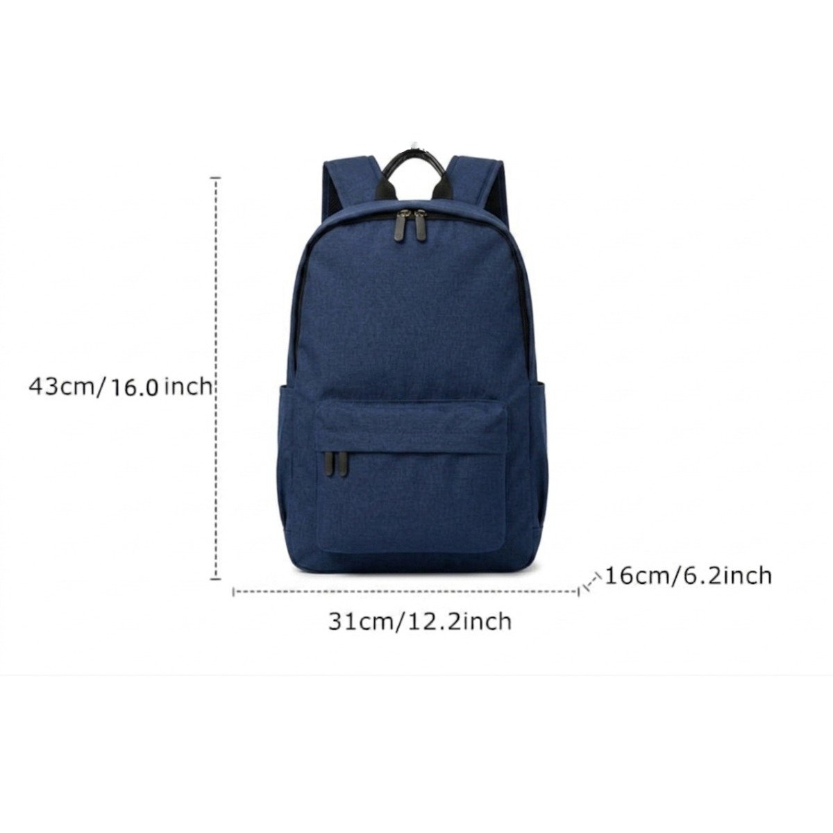 Blue basic backpack dimension