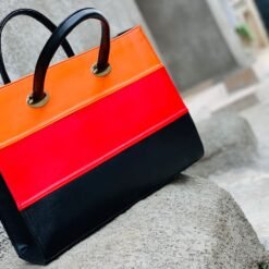 THREE STRIPES LEATHER LAPTOP HANDBAG