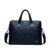 croc leather leather laptop bag for men blue