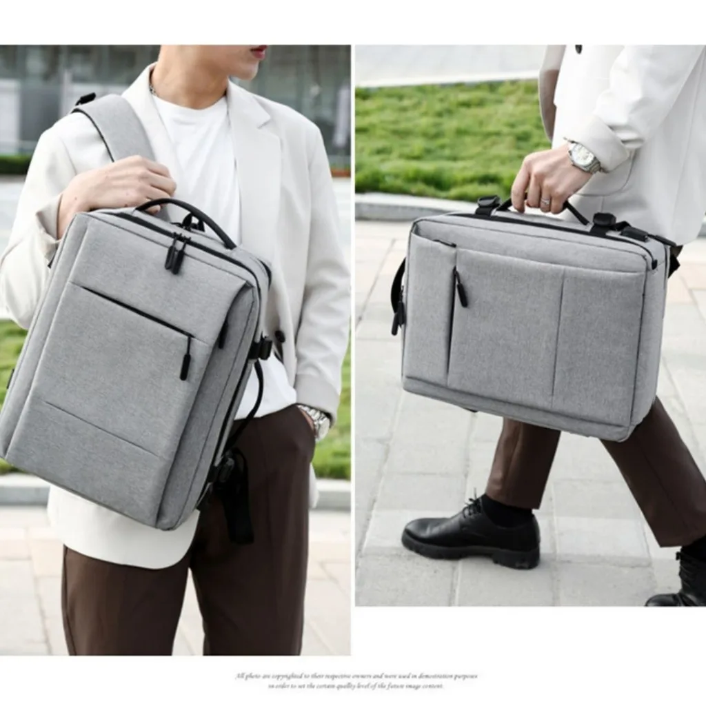 grey travel laptop backpack