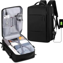 travel convertible backpack black laptop bag