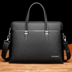 black male leather bag