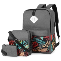 grey 3in1 floral backpack