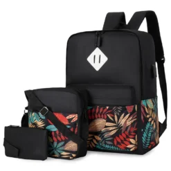 black 3in1 floral backpack