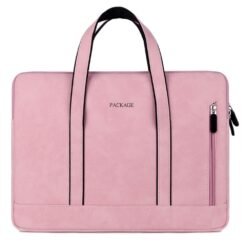 pink Suede laptop pouch