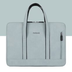 Blue suede laptop bag