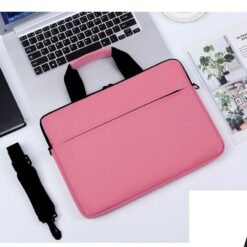 pink slim laptop bag laying