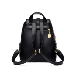 Alternative view of Women Leather Backpack || Balida Ladies Knapsack Schoolbag (Black)