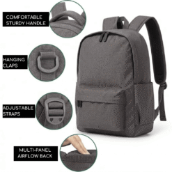 grey basic backpack inner features
