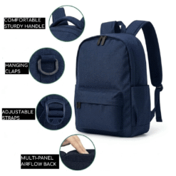 blue basic backpack features