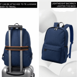 Blue basic backpack luggage strap