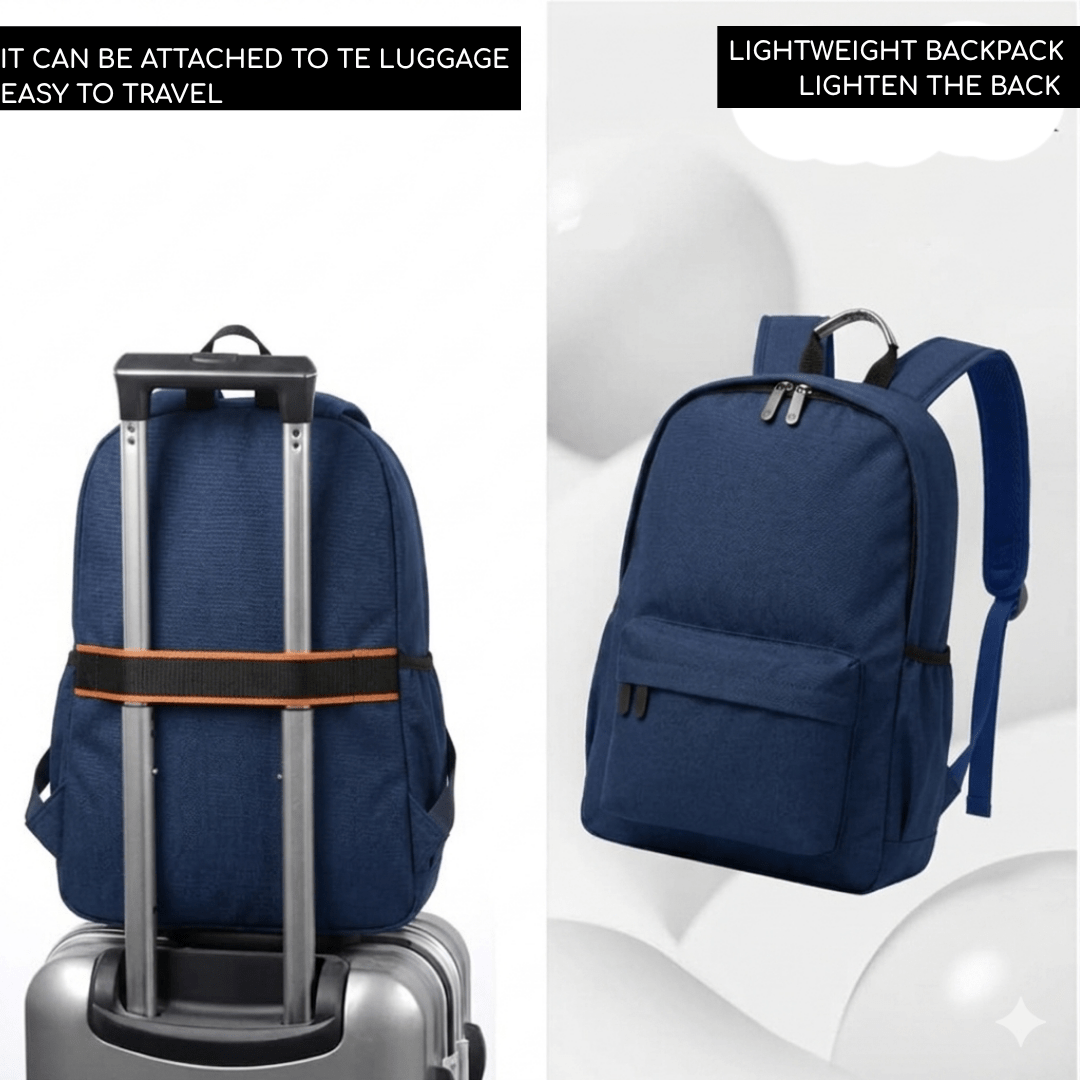 Blue basic backpack luggage strap