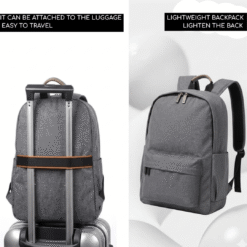 grey basic backpack luggage strap