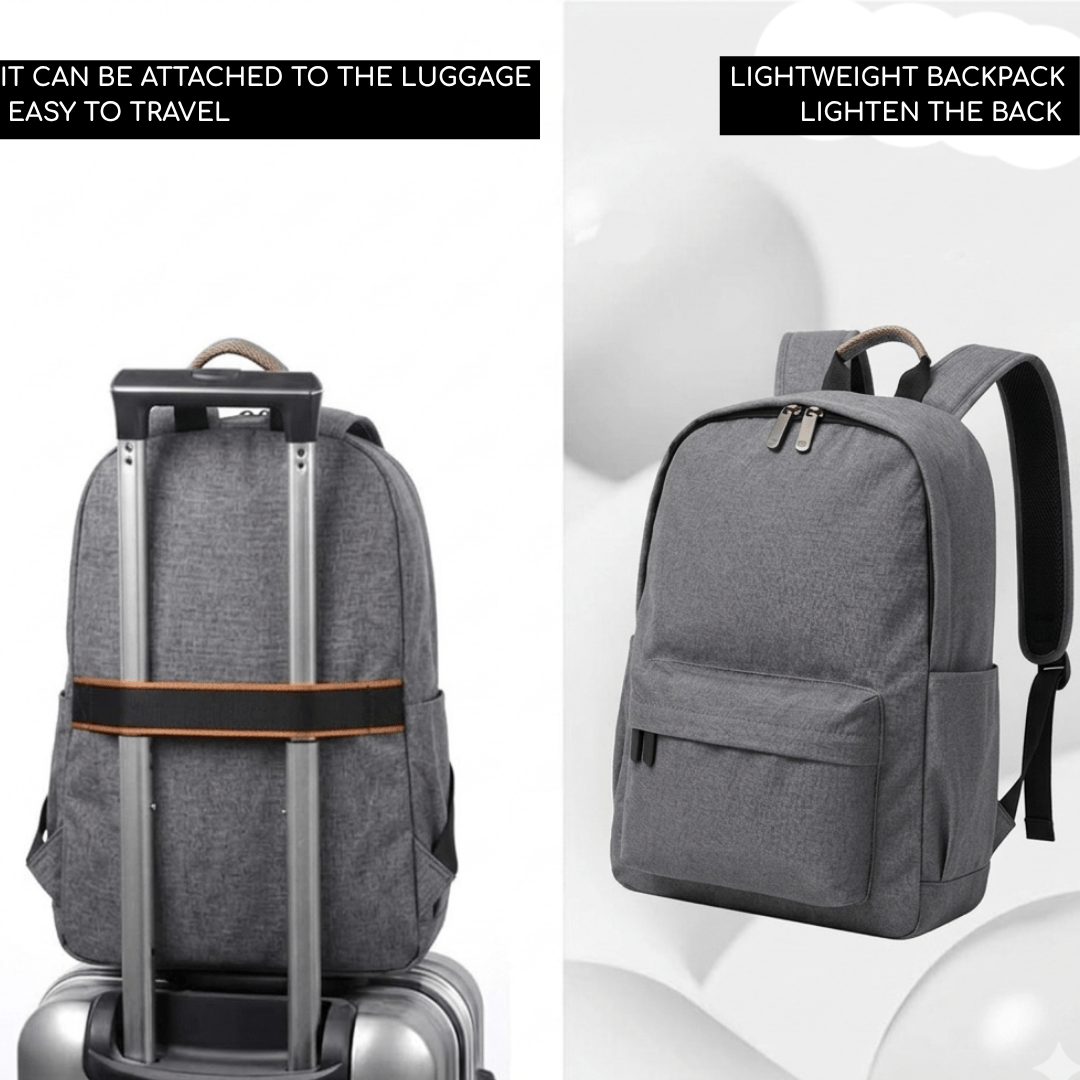 grey basic backpack luggage strap