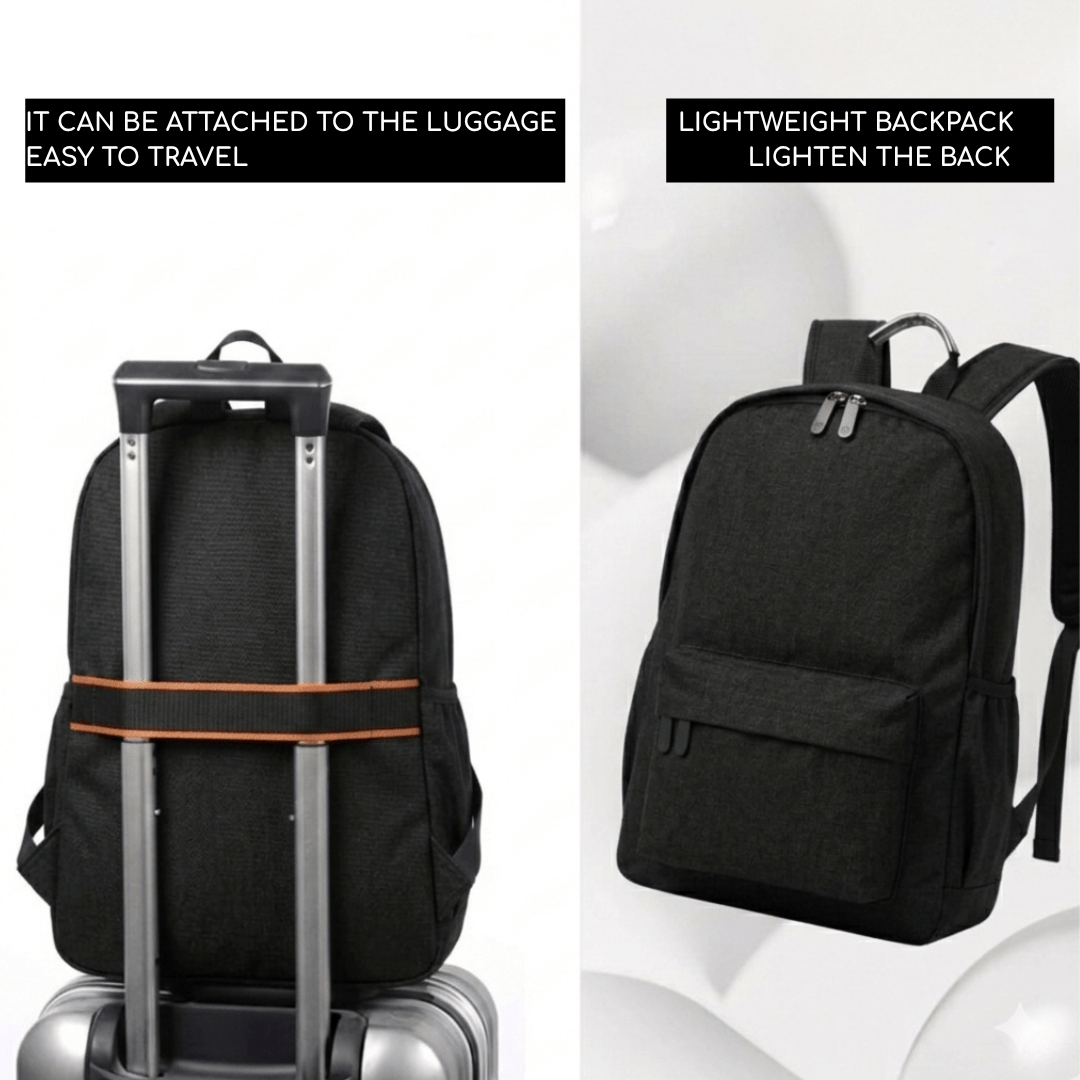 Black basic backpack luggage strap