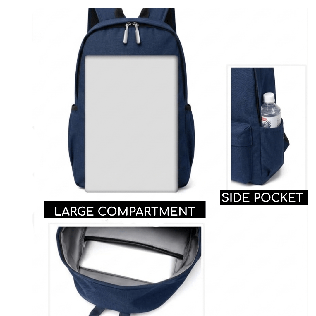 Blue basic backpack inner view