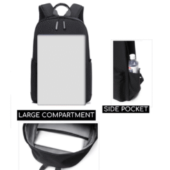 Black basic backpack inner view