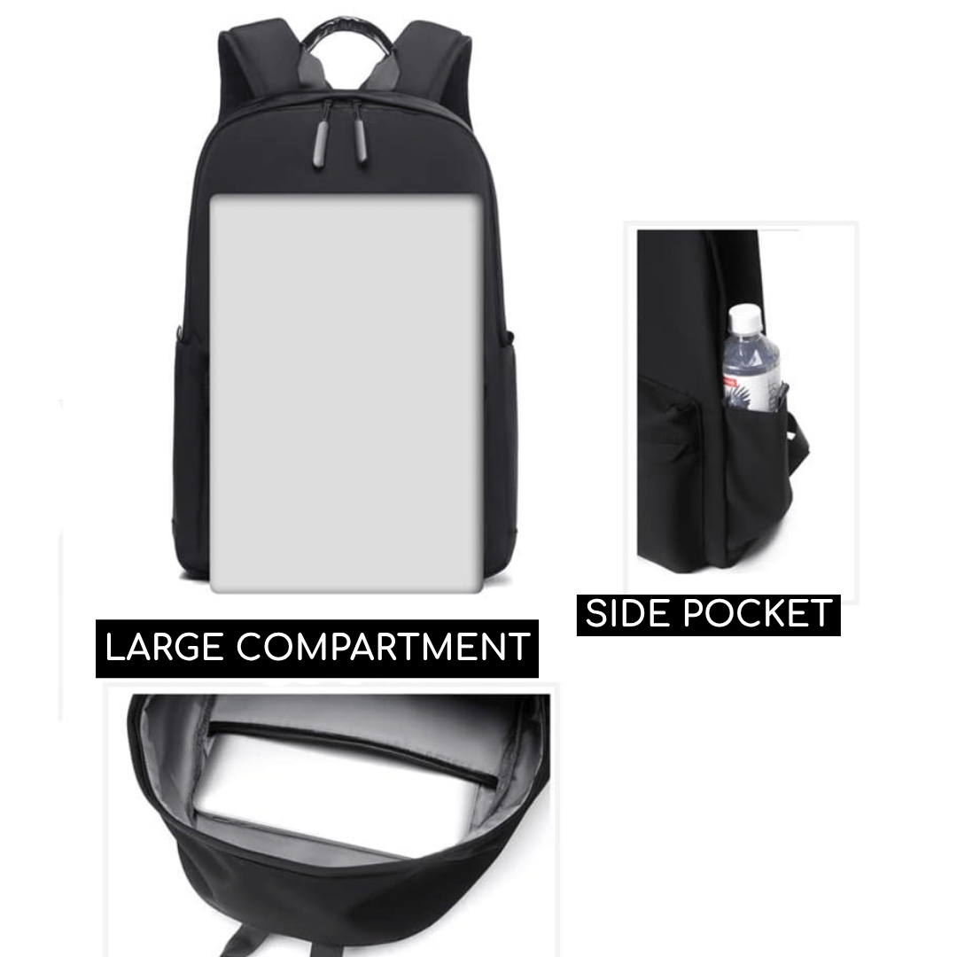 Black basic backpack inner view