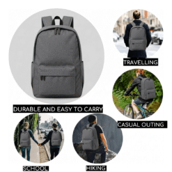 grey basic backpack features