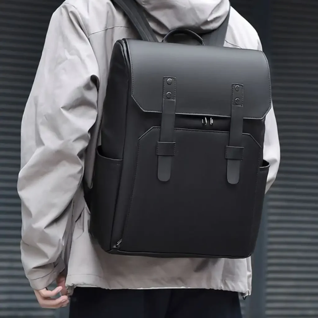 buckler leather backpack