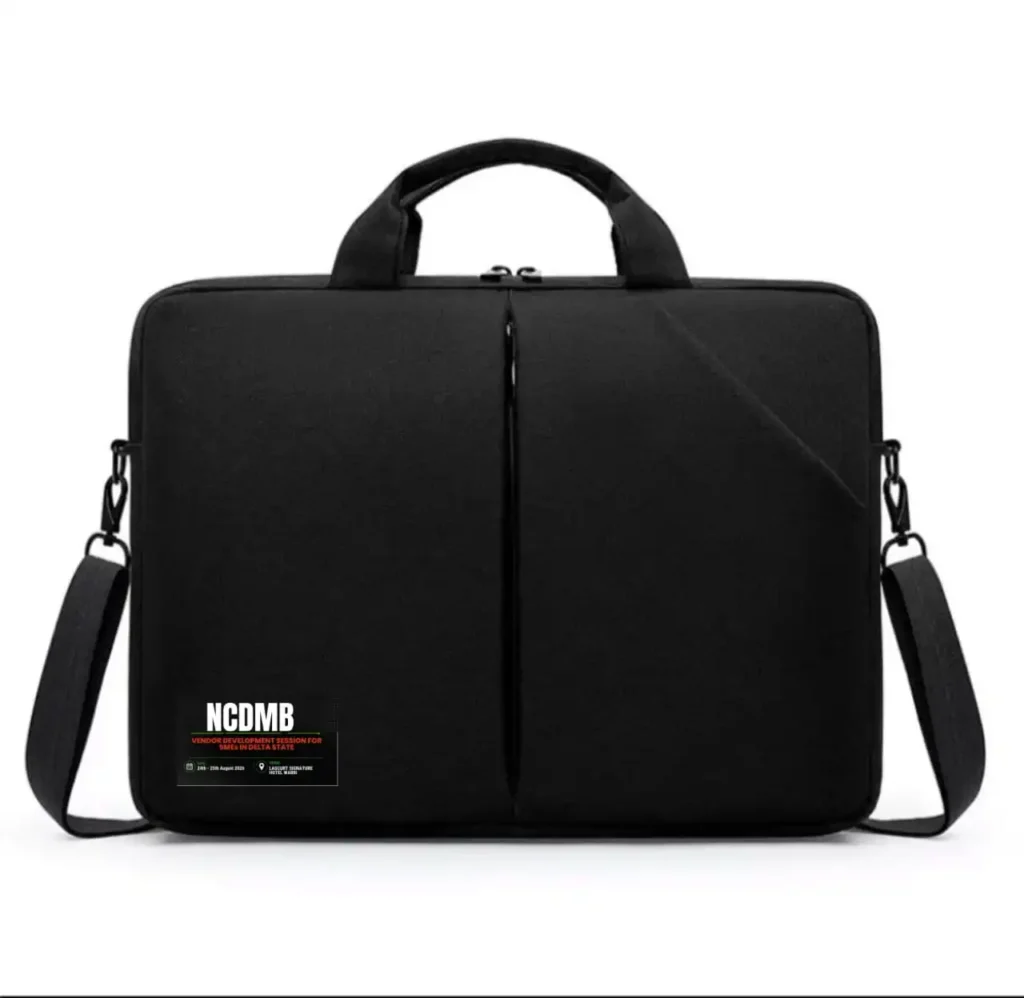 conference bag with company logo