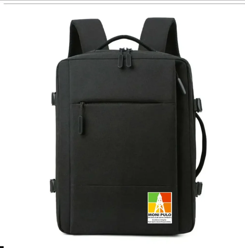customised laptop backpack with company logo